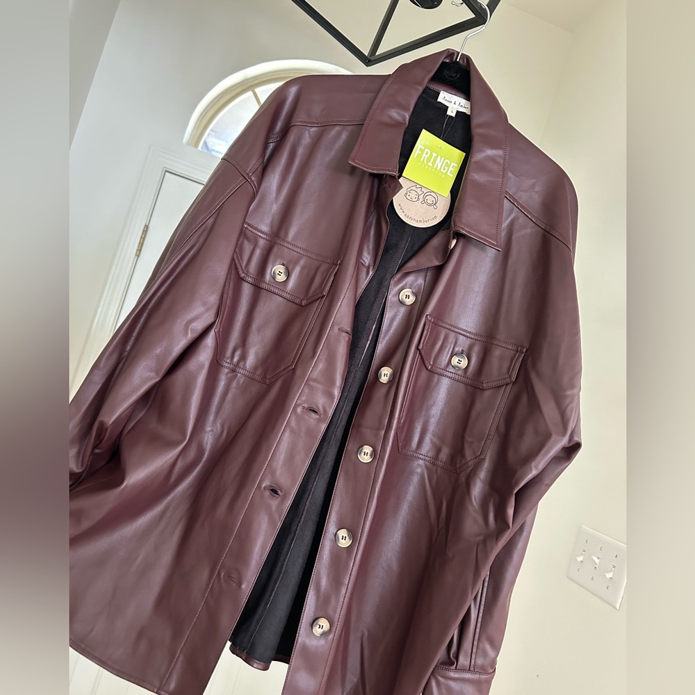 Aaron & Amber faux leather shirt/shacket!